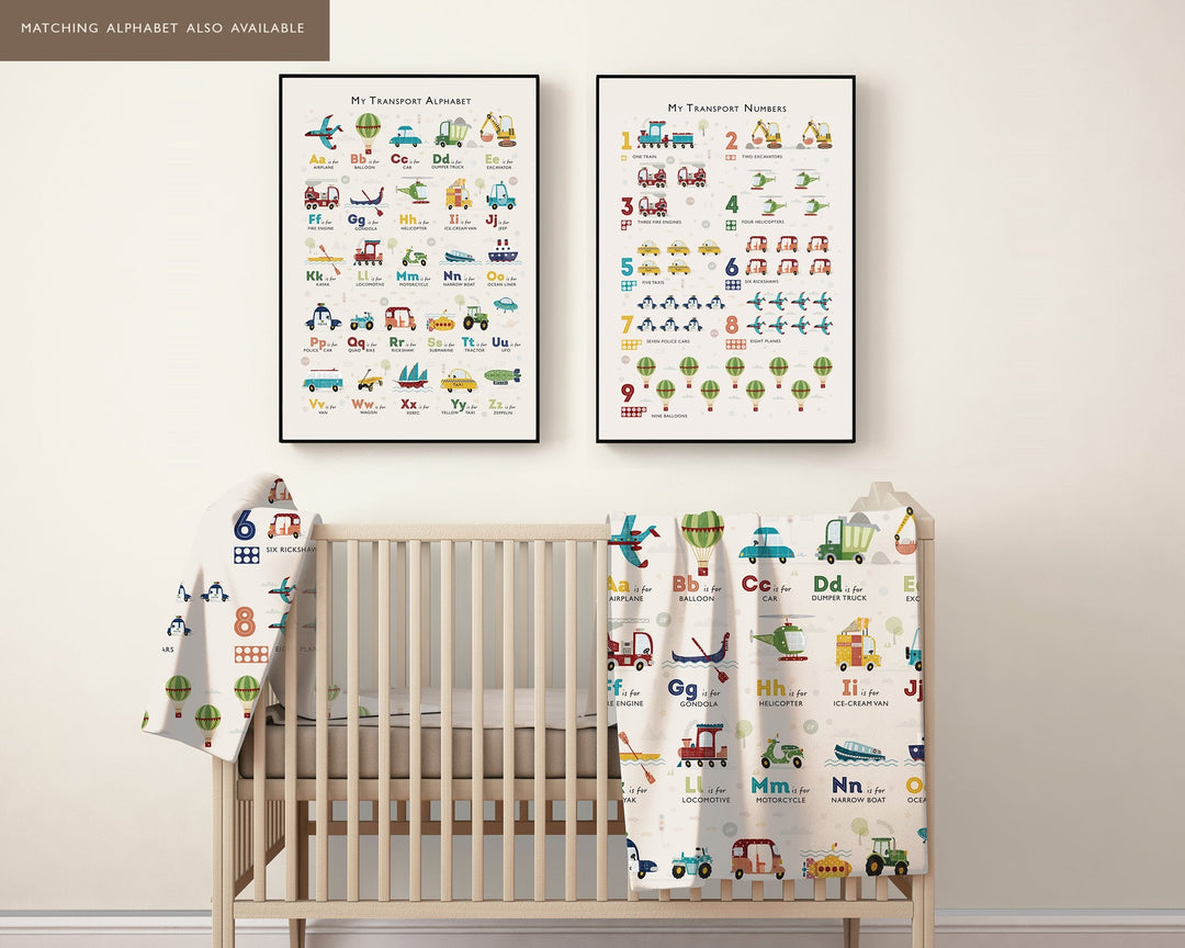 Transport Counting Vehicles Nursery Print - PaperPaintPixels