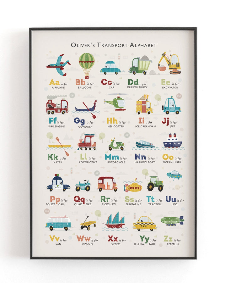 Transport & Vehicle Alphabet Print - PaperPaintPixels