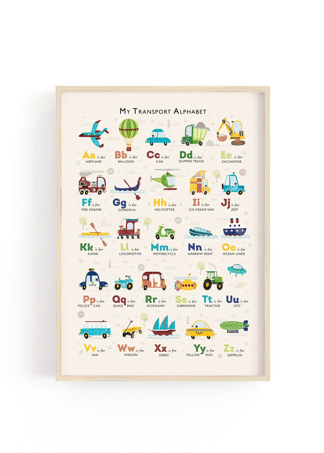 Transport & Vehicle Alphabet Print - PaperPaintPixels