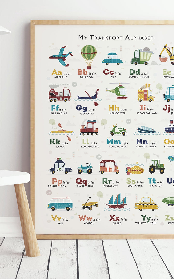 Transport & Vehicle Alphabet Print - PaperPaintPixels