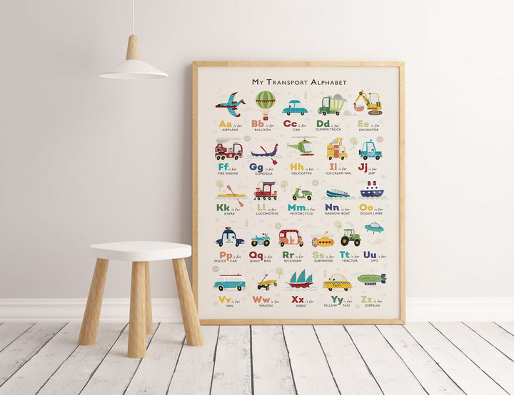 Transport & Vehicle Alphabet Print - PaperPaintPixels