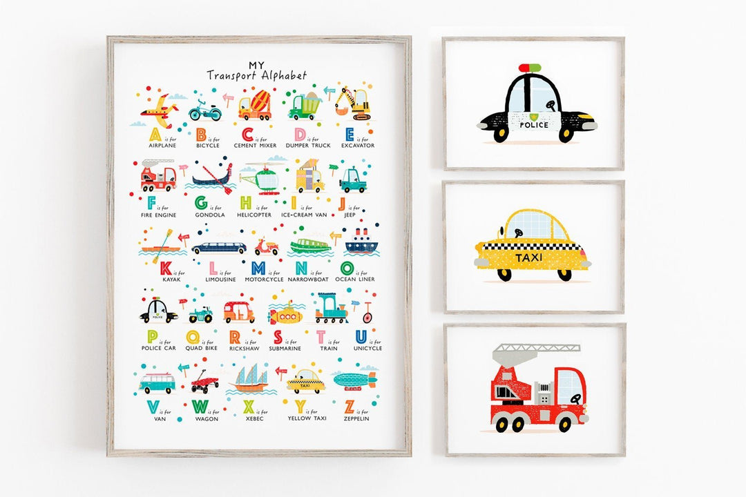 Transport Wall Art Set - PaperPaintPixels