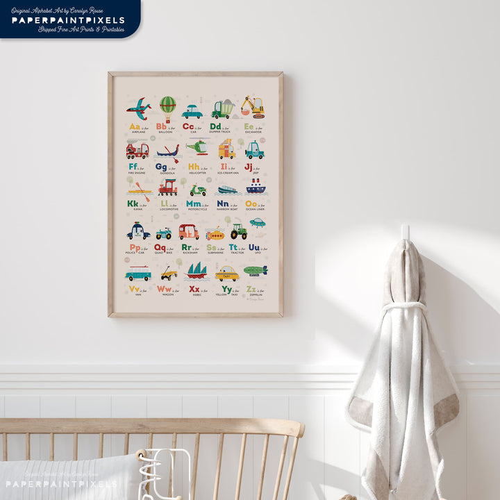 Vehicle Alphabet Poster - Printable Wall Art