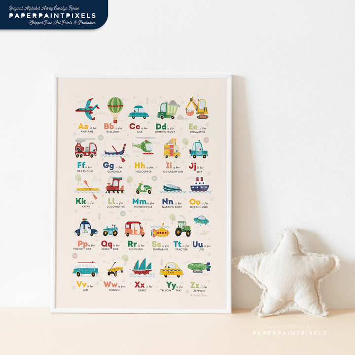 Vehicle Alphabet Poster - Printable Wall Art