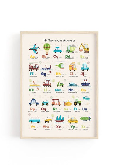 Transport Alphabet Print