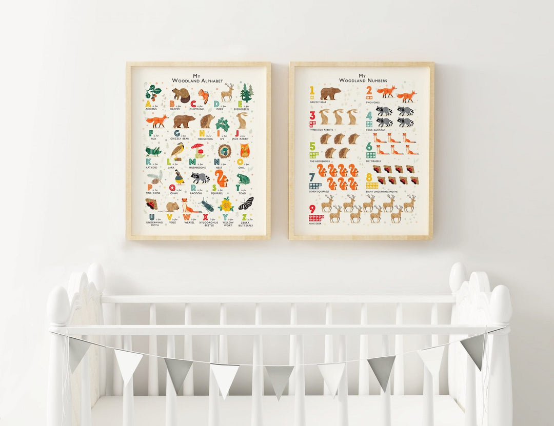 Woodland Alphabet Print Set - PaperPaintPixels