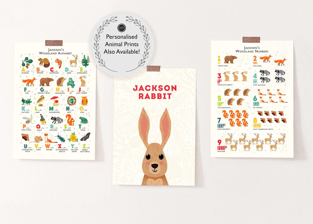 Woodland Alphabet Print Set - PaperPaintPixels