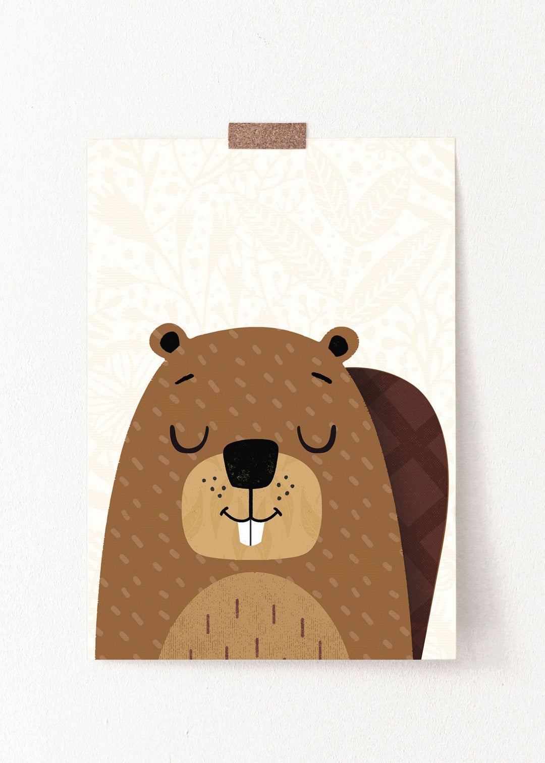 Woodland Animals Beaver Nursery Print - PaperPaintPixels
