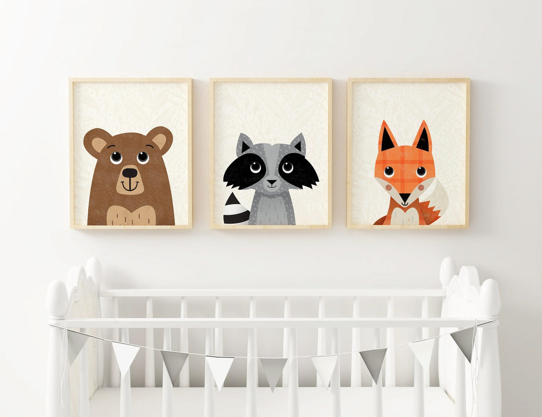 Woodland Animals Nursery Prints - PaperPaintPixels