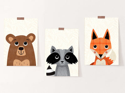 Woodland Animals Nursery Prints - PaperPaintPixels
