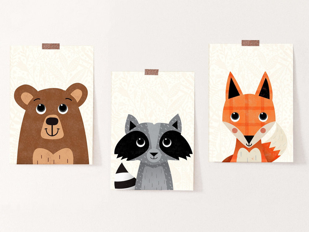 Woodland Animals Nursery Prints - PaperPaintPixels