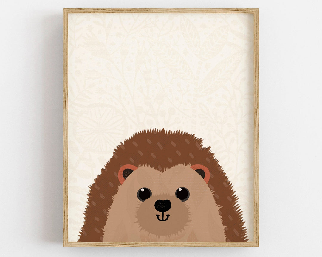 Woodland Hedghog Nursery Print - PaperPaintPixels