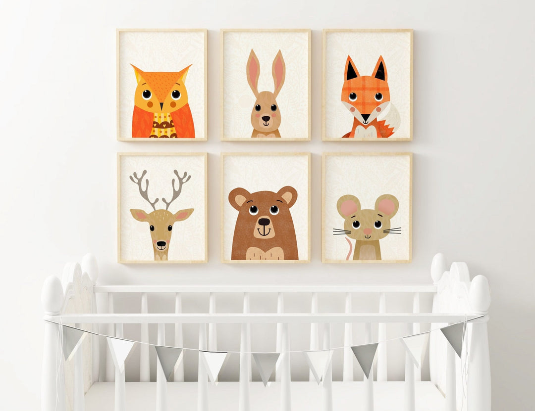 Woodland Nursery Art Prints - PaperPaintPixels