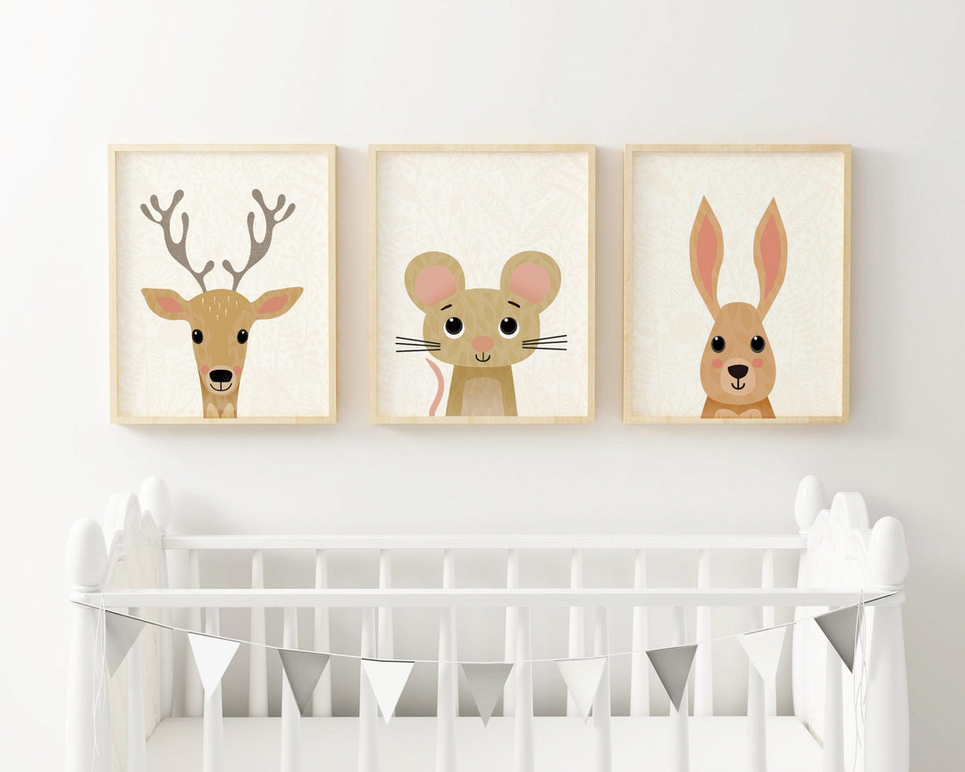 Woodland Nursery Art Prints - PaperPaintPixels