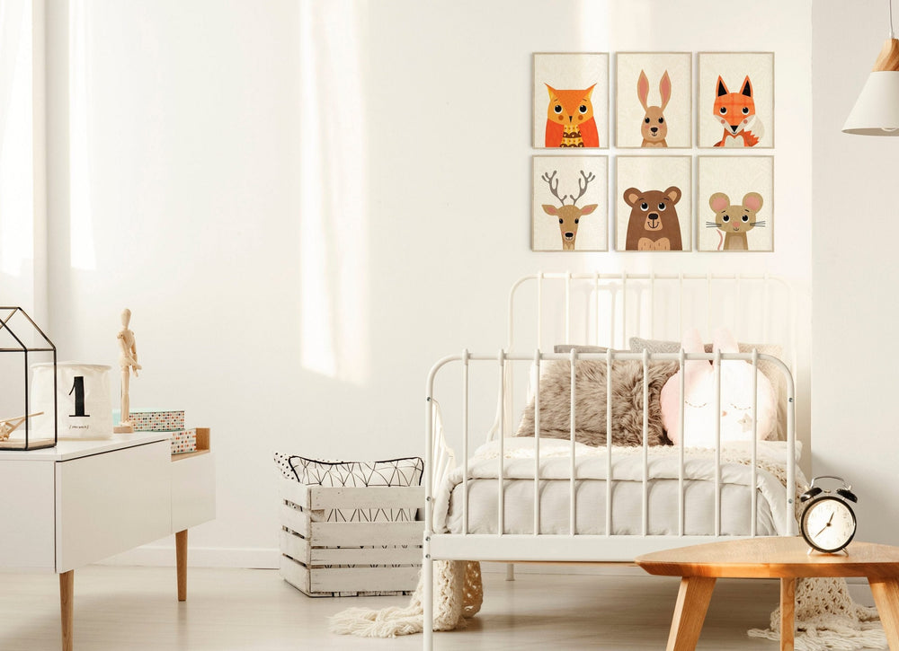 Woodland Nursery Art Prints - PaperPaintPixels