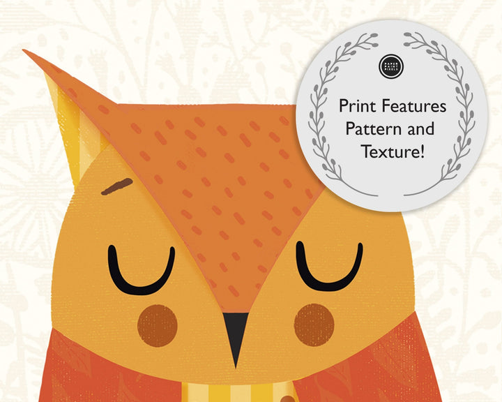 Woodland Owl Nursery Print - PaperPaintPixels