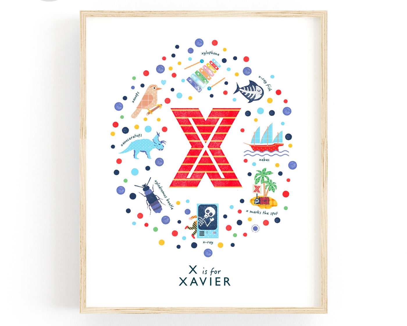 Boys Initial Letter X Print - PaperPaintPixels